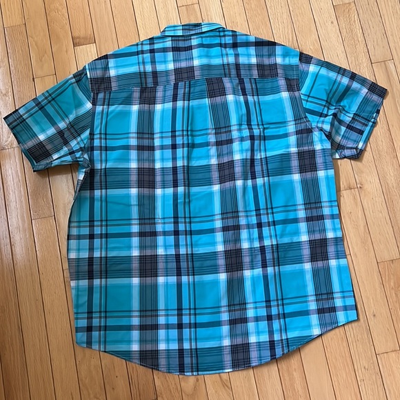 Green plaid shirt sleeve button up - Picture 3 of 3